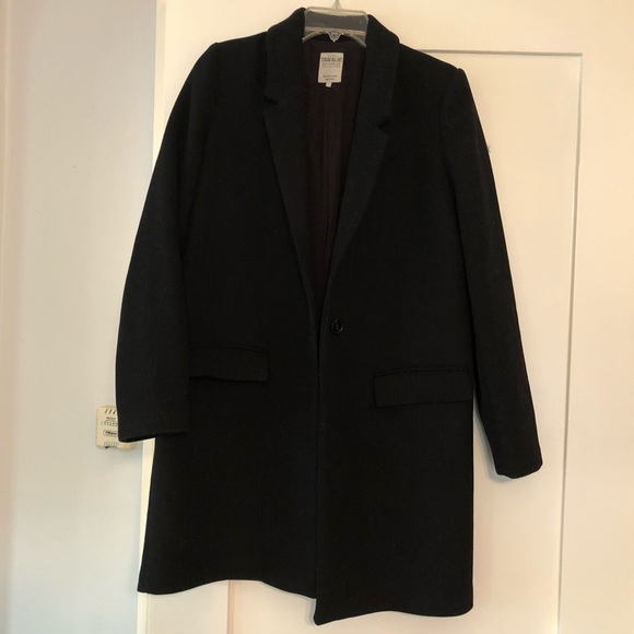 zara black peacoat